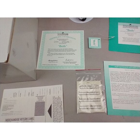 ASHTON DRAKE GALLERIES BETH LITTLE WOMEN PORCELAIN DOLL WENDY LAWTON IN BOX - Picture 7 of 9